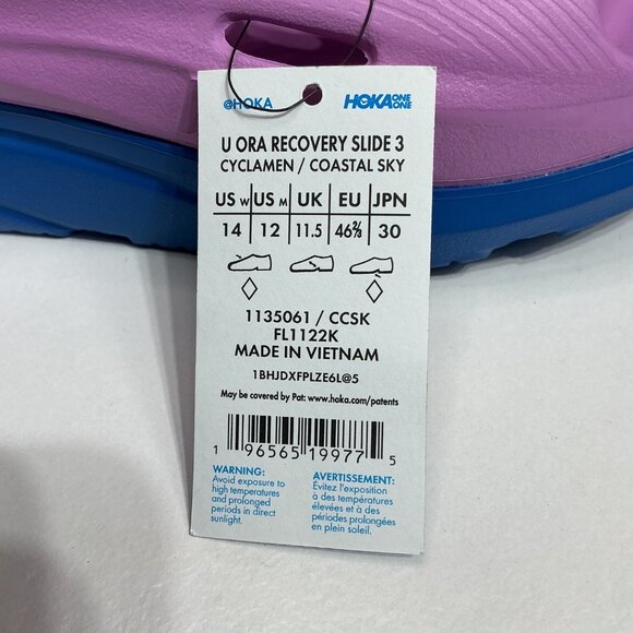 HOKA Ora Recovery Slide 3 Cyclamen/Coastal Sky Men's 12 / Women's 14 NEW - Picture 6 of 8
